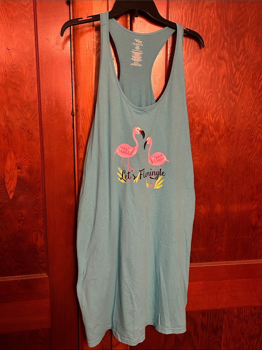 Secret Treasures Aqua Teal Graphic Tank Dress